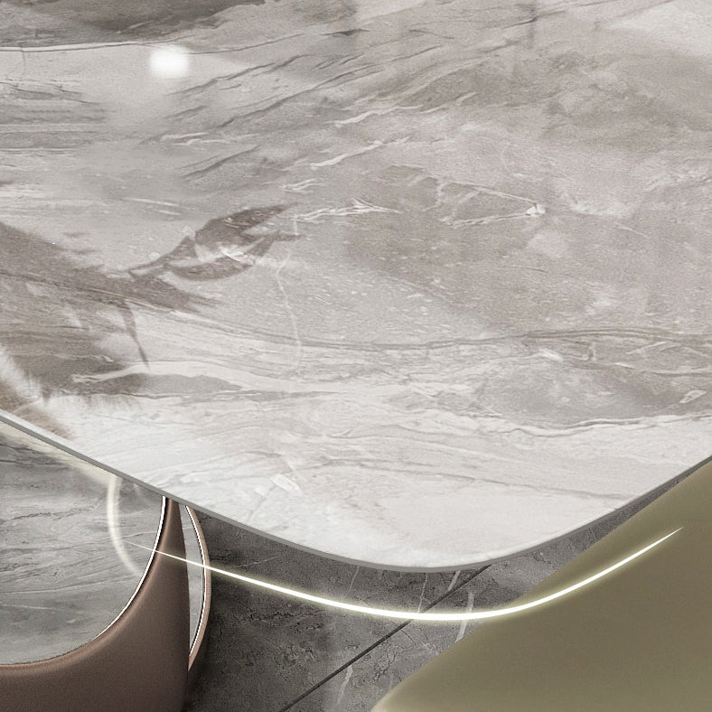 Nordic Sintered Stone Top Dining Set Rectangle 1/2/5/6 Pieces Dining Room Table Set