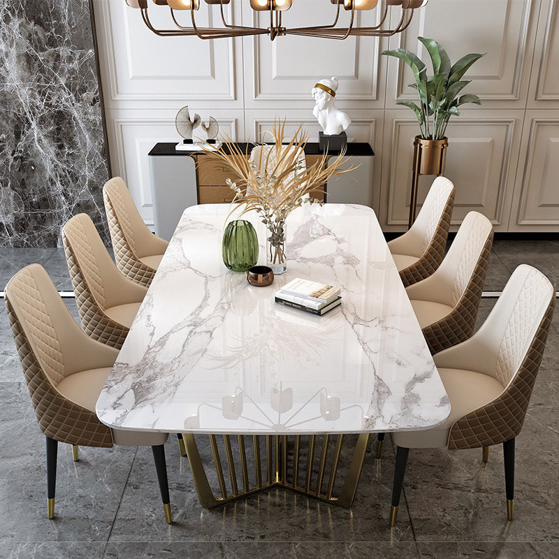 Luxury Sintered Stone Top Dining Set Rectangle 1/4/5/7/9 Pieces Dining Room Table Set