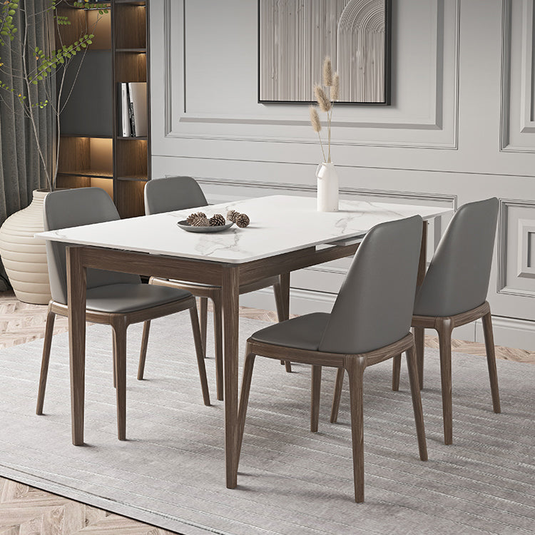 Extendable Sintered Stone Top Dining Set Rectangle 1/4/5/7 Pieces Dining Room Table Set