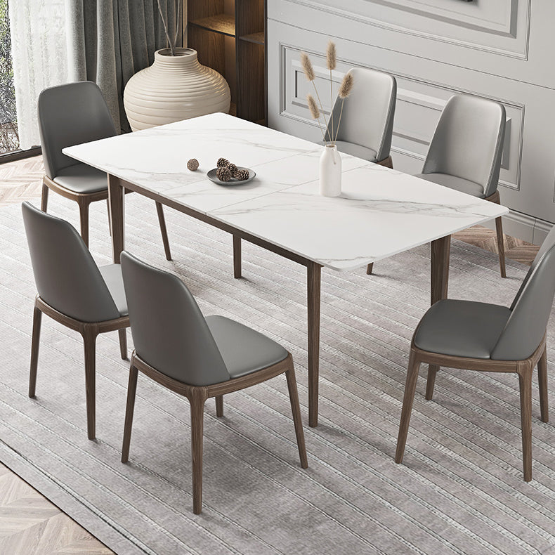 Extendable Sintered Stone Top Dining Set Rectangle 1/4/5/7 Pieces Dining Room Table Set