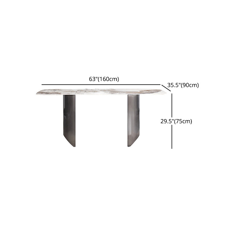 Modern Sintered Stone Top Dining Set Rectangle 1/2/5/7 Pieces Dining Area Table Set