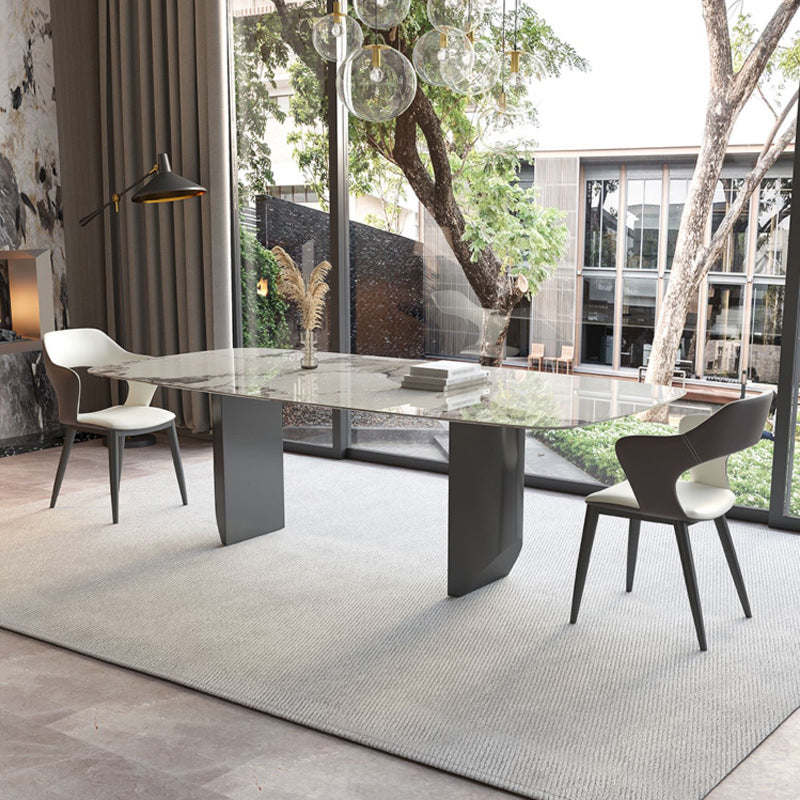 Modern Sintered Stone Top Dining Set Rectangle 1/2/3/4/5/7 Pieces Dining Room Table Set