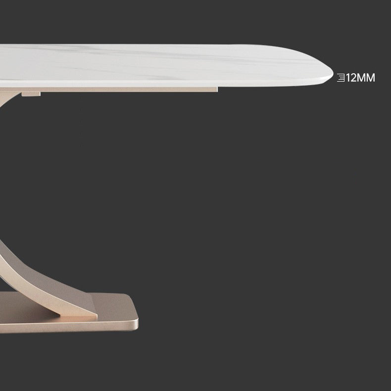 Modern Sintered Stone Top Dining Set Rectangle 1/5/6 Pieces Dining Room Table Set
