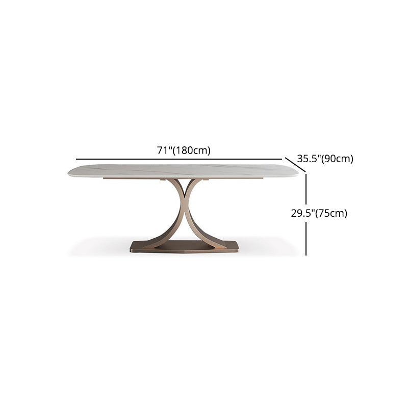 Modern Sintered Stone Top Dining Set Rectangle 1/5/6 Pieces Dining Room Table Set