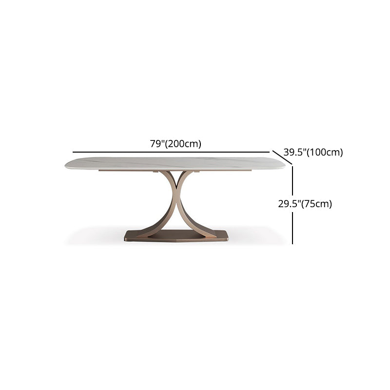 Modern Sintered Stone Top Dining Set Rectangle 1/5/6 Pieces Dining Room Table Set