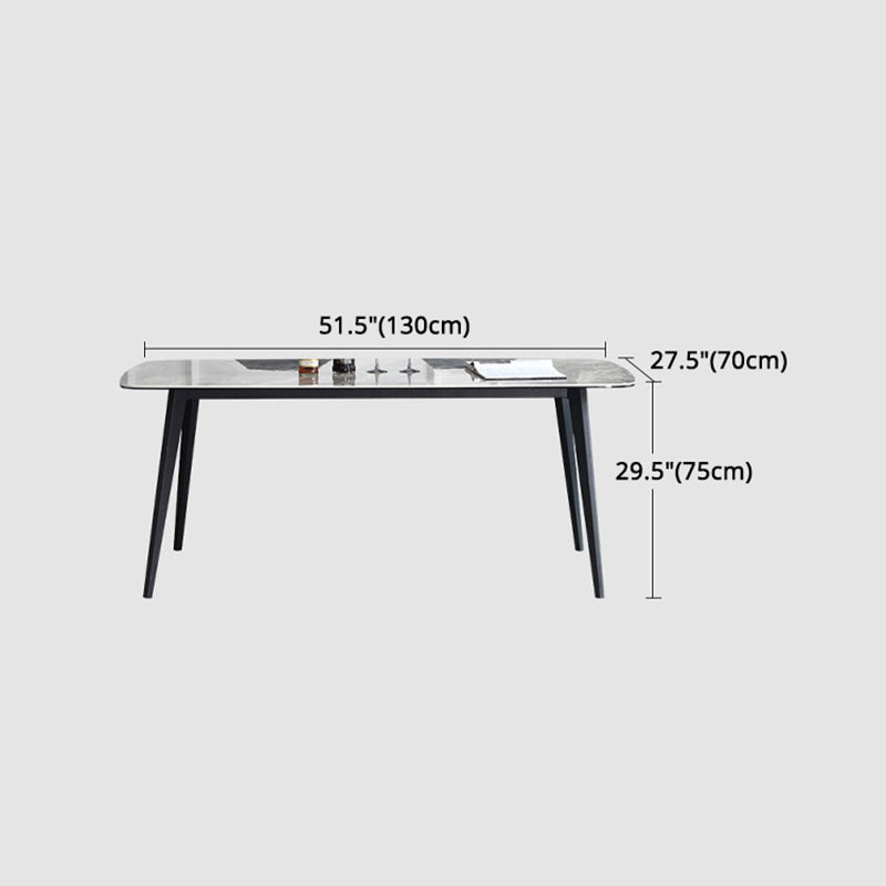 Modern Rectangle Dinette Set 1/2/5/7 Pieces Grey Sintered Stone Top Dining Table Set