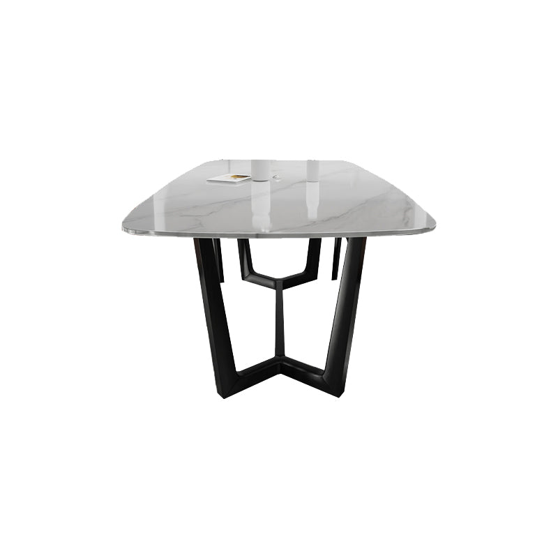 Modern Ash Wood Dinette Set 1/4/5 Pieces Rectangle Sintered Stone Top Dining Table Set
