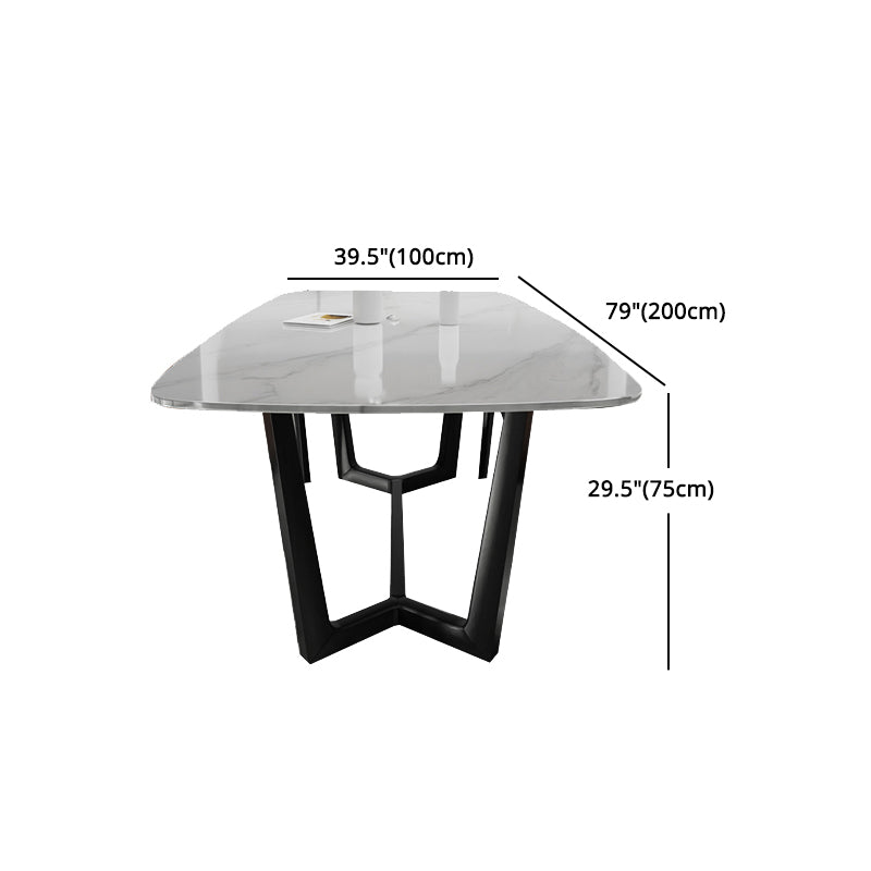 Modern Ash Wood Dinette Set 1/4/5 Pieces Rectangle Sintered Stone Top Dining Table Set