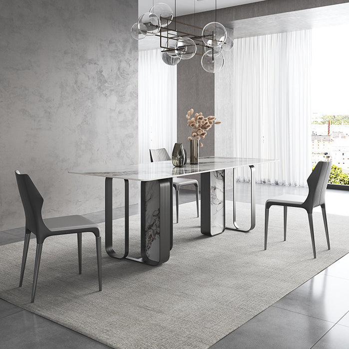 Designer Style Sintered Stone Top Dining Set Rectangle 1/3/4/5/6/9 Pieces Dining Table Set