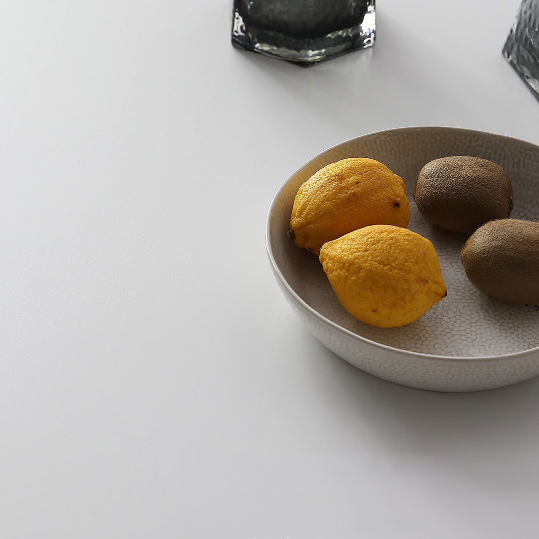 Modern Rectangle Dining Table Stone Top Table with Metal Base in White