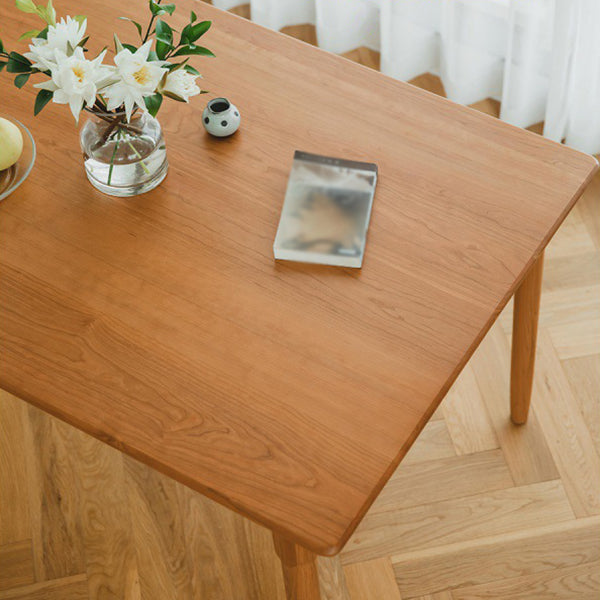 Solid Wood Dining Table Modern Rectangle Dining Table with 4 Legs