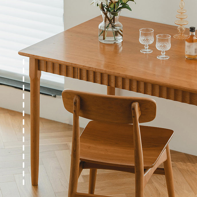 Solid Wood Dining Table Modern Rectangle Dining Table with 4 Legs