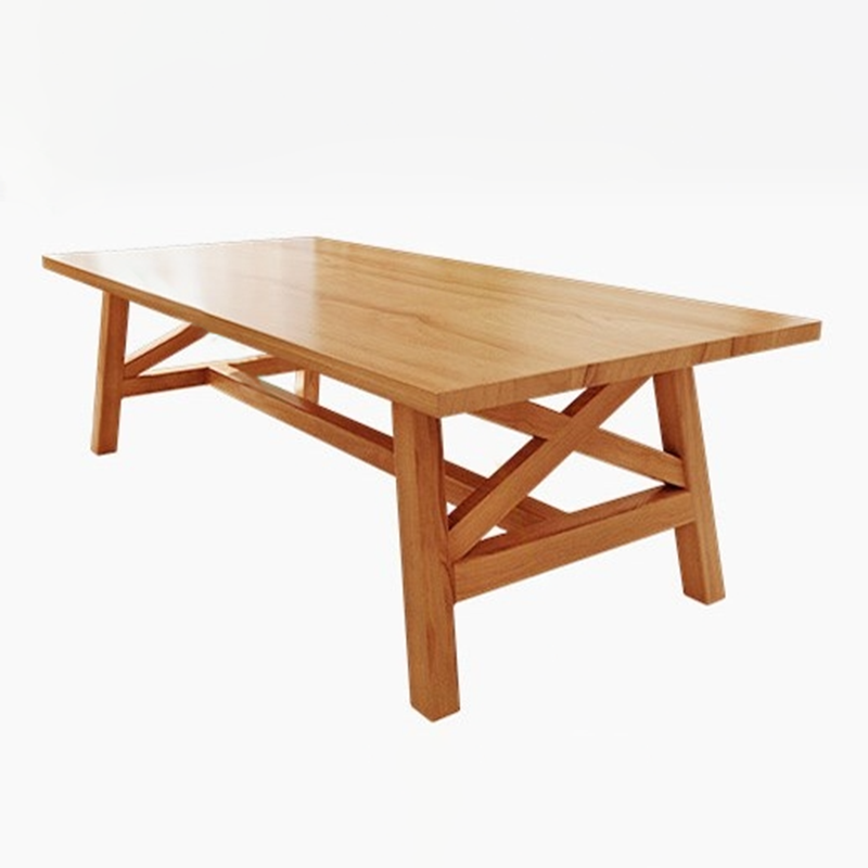 Rectangle Wood Dining Table for Restaurant Modern Pine Table with Trestle Base
