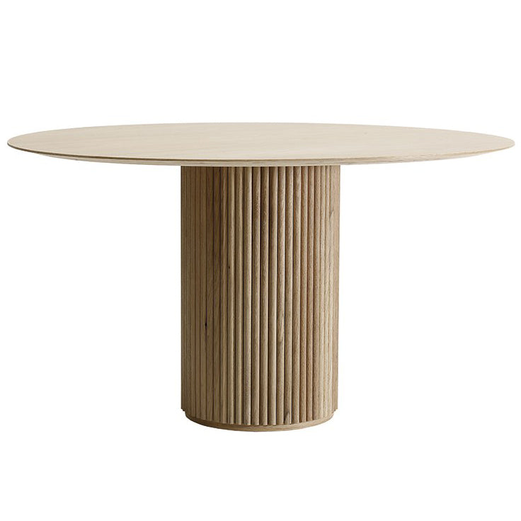 Round Pedestal Dining Site Table Contemporary Style Pine Solid Wood Dinette Table