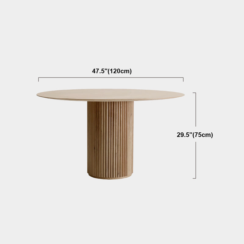 Round Pedestal Dining Site Table Contemporary Style Pine Solid Wood Dinette Table