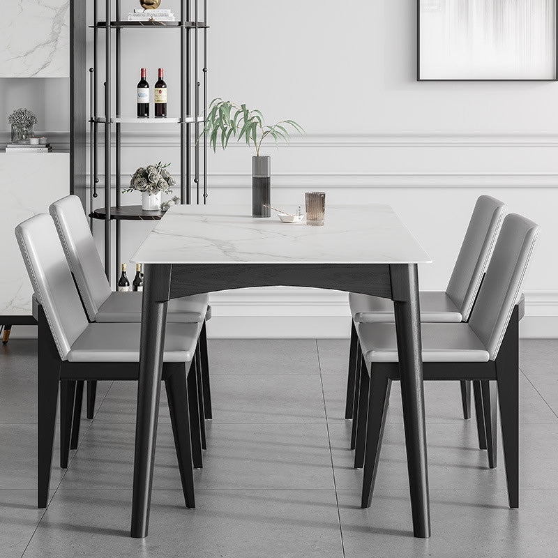 Medieval Modern Sintered Stone Top Dining Table Rectangle Table with 4 Legs