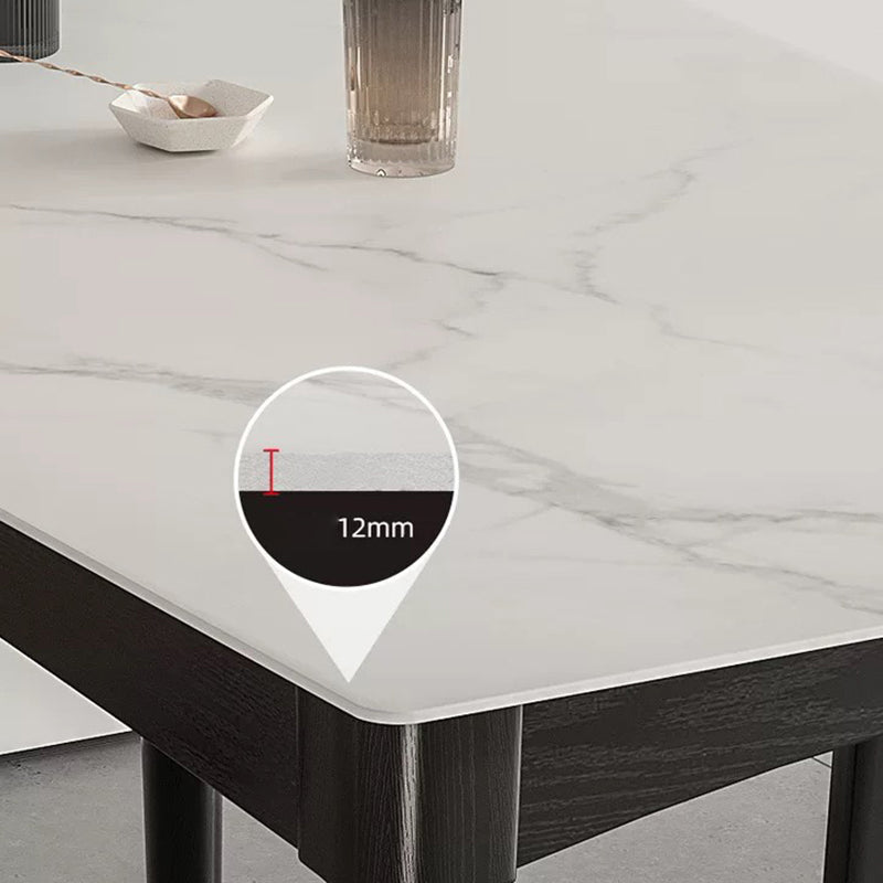 Medieval Modern Sintered Stone Top Dining Table Rectangle Table with 4 Legs