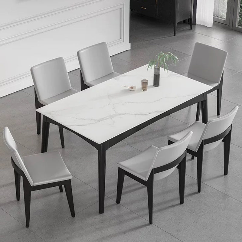 Medieval Modern Sintered Stone Top Dining Table Rectangle Table with 4 Legs