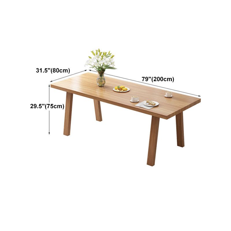 Solid Wood Top Dining Table Traditional Luxury Table with 4 Legs