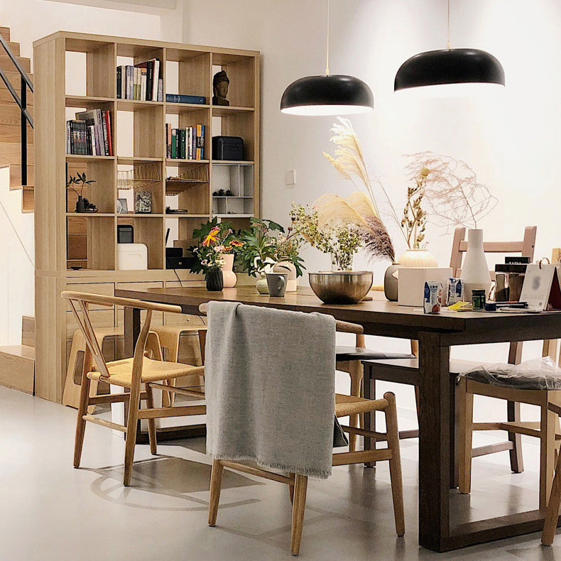 Pine Wood Top Table Rectangle Traditional Luxury Table with Sled Base