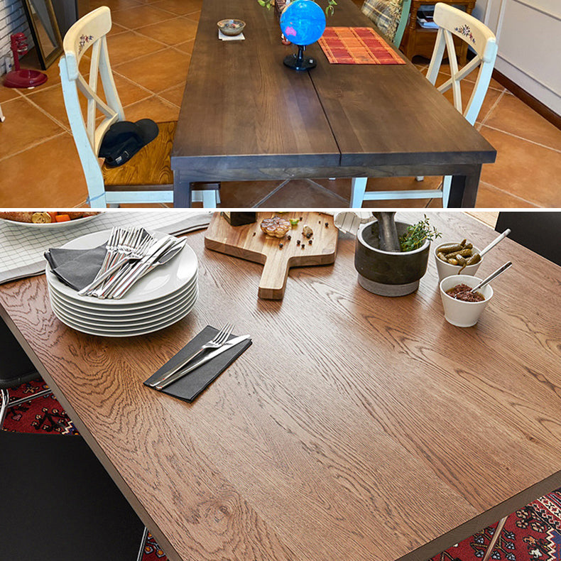 Pine Wood Top Table Rectangle Traditional Luxury Table with Sled Base