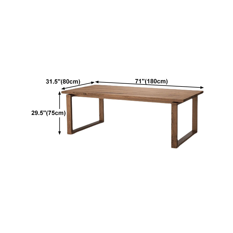 Pine Wood Top Table Rectangle Traditional Luxury Table with Sled Base