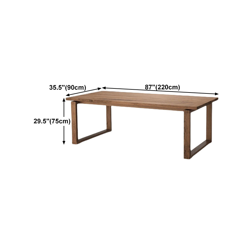 Pine Wood Top Table Rectangle Traditional Luxury Table with Sled Base