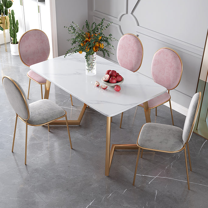 Stone Top Double Pedestal Table Traditional Luxury Rectangle White Dining Table
