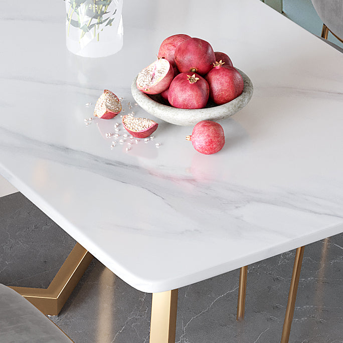 Stone Top Double Pedestal Table Traditional Luxury Rectangle White Dining Table