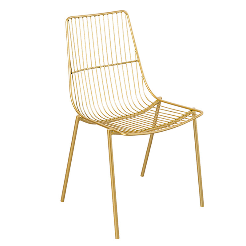 Glam Style Dining Chair Metal Windsor Back Dining Side Chair for Dining Room