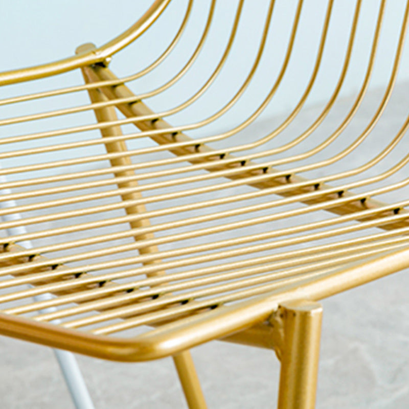 Glam Style Dining Chair Metal Windsor Back Dining Side Chair for Dining Room