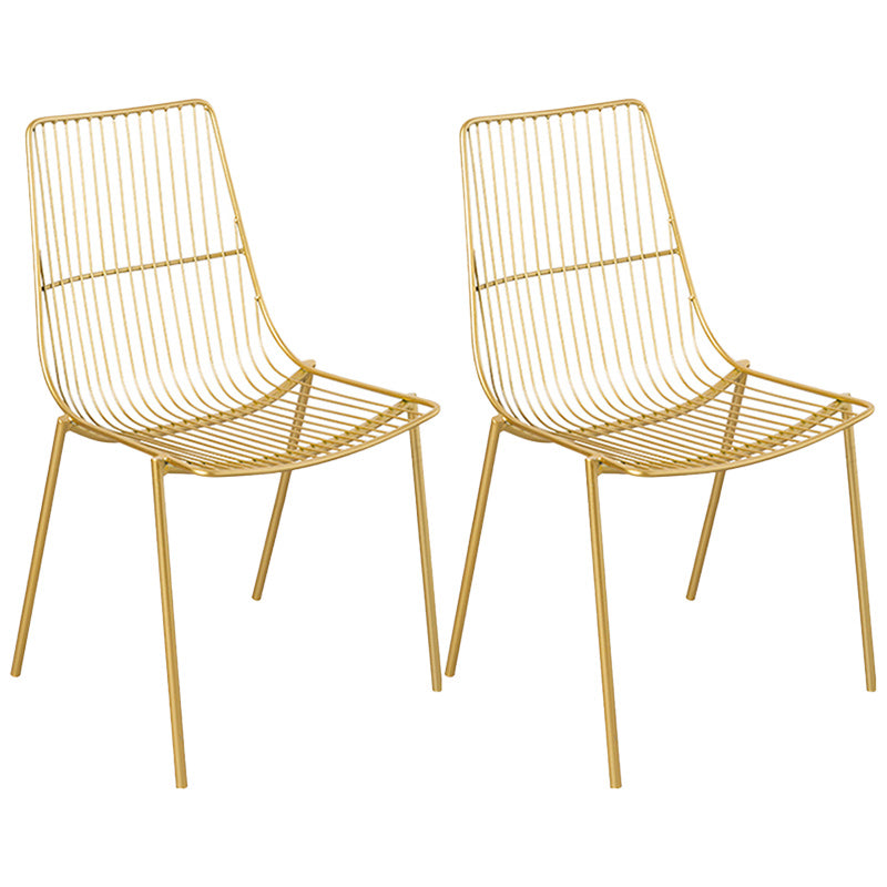 Glam Style Dining Chair Metal Windsor Back Dining Side Chair for Dining Room