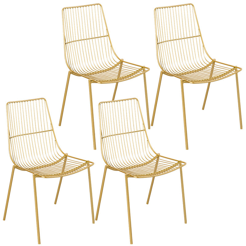 Glam Style Dining Chair Metal Windsor Back Dining Side Chair for Dining Room