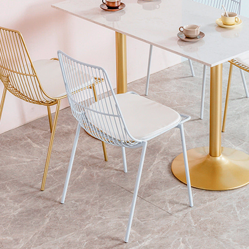 Glam Style Dining Chair Metal Windsor Back Dining Side Chair for Dining Room