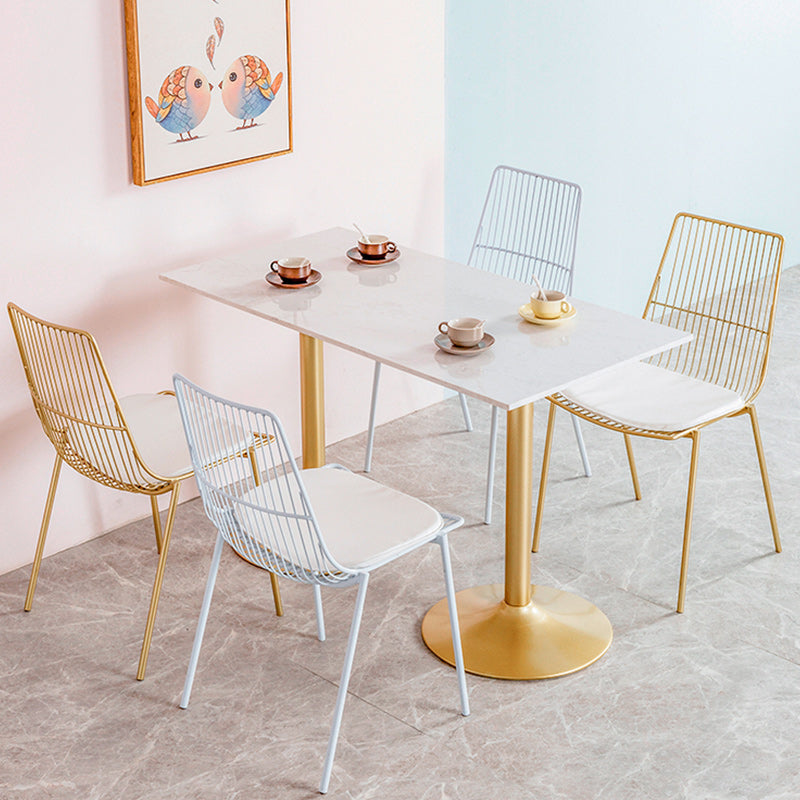 Glam Style Dining Chair Metal Windsor Back Dining Side Chair for Dining Room