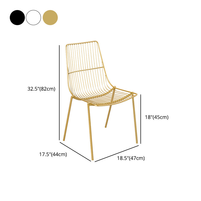 Glam Style Dining Chair Metal Windsor Back Dining Side Chair for Dining Room