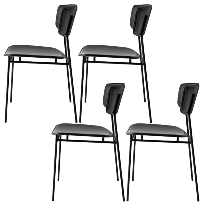 Upholstered Dining Chair Glam Style Open Back Side Chair for Indoor