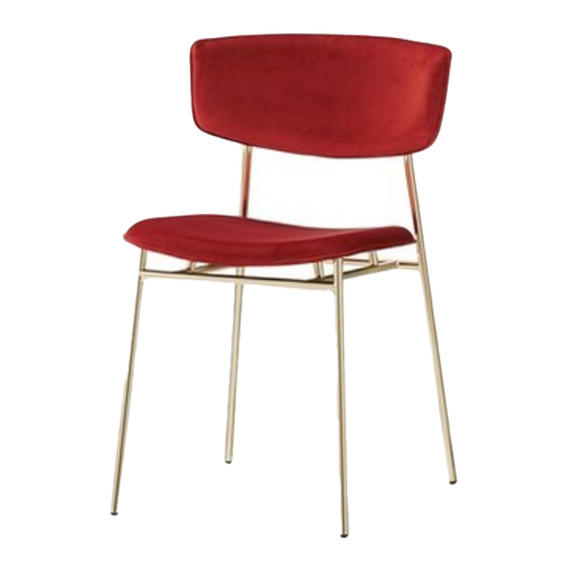Upholstered Dining Chair Glam Style Open Back Side Chair for Indoor