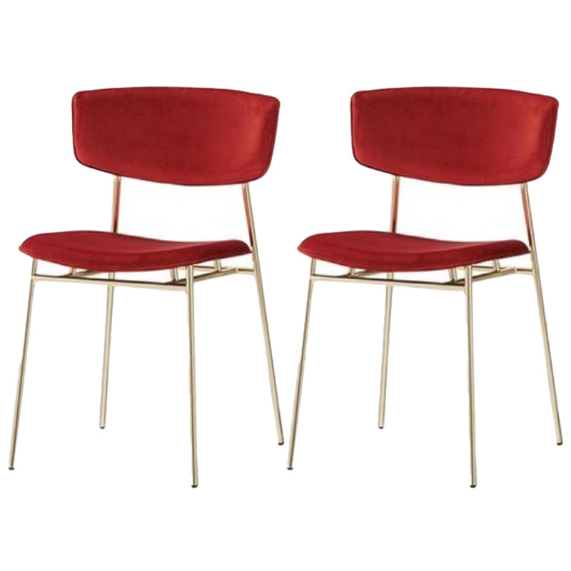 Upholstered Dining Chair Glam Style Open Back Side Chair for Indoor