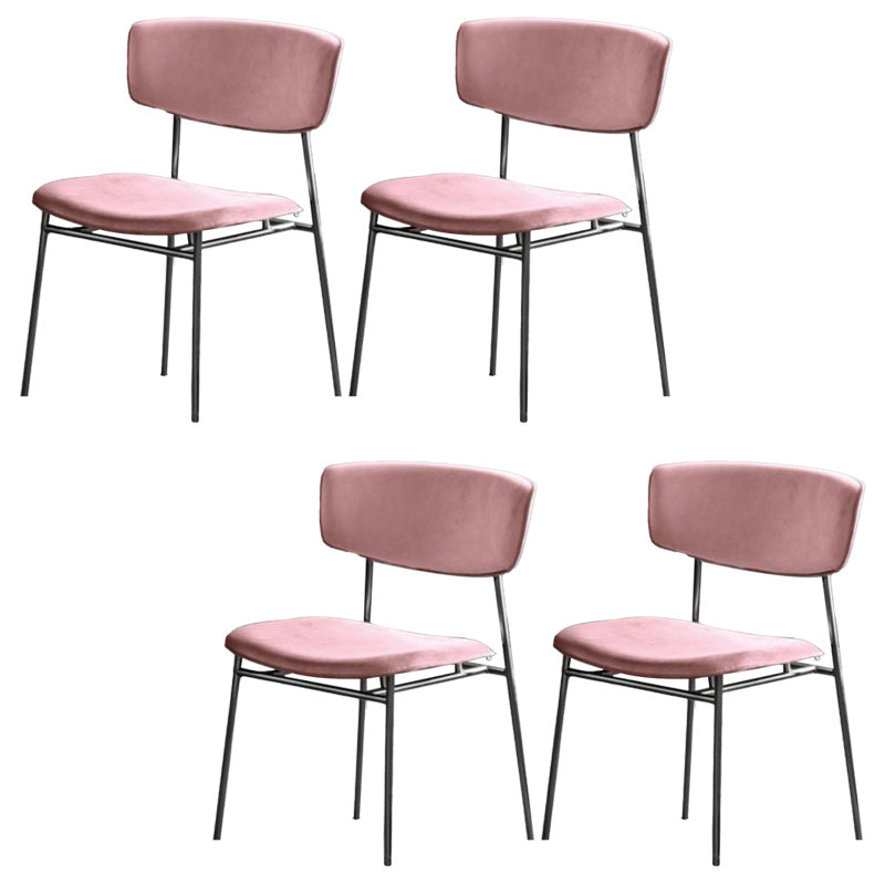 Upholstered Dining Chair Glam Style Open Back Side Chair for Indoor