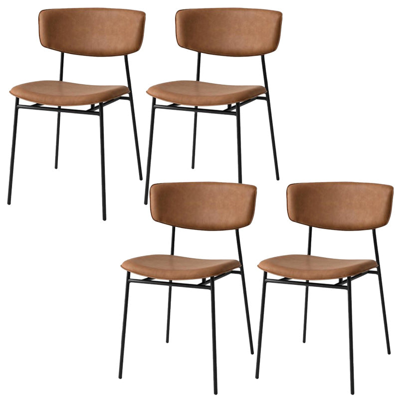 Upholstered Dining Chair Glam Style Open Back Side Chair for Indoor