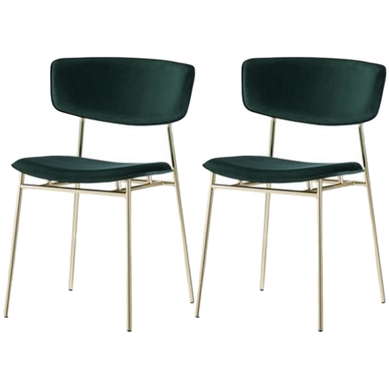 Upholstered Dining Chair Glam Style Open Back Side Chair for Indoor
