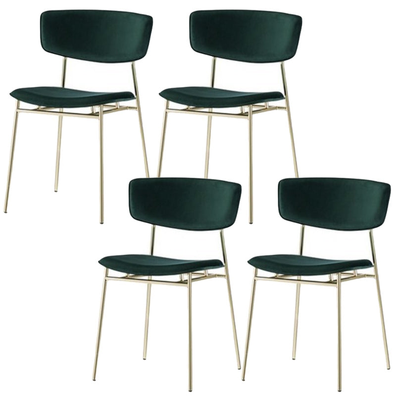 Upholstered Dining Chair Glam Style Open Back Side Chair for Indoor