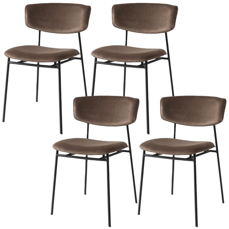 Upholstered Dining Chair Glam Style Open Back Side Chair for Indoor