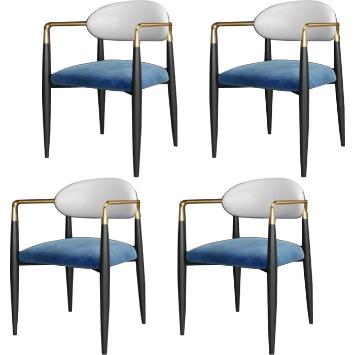 Contemporary Open Back Chair Upholstered Dining Side Chair for Indoor