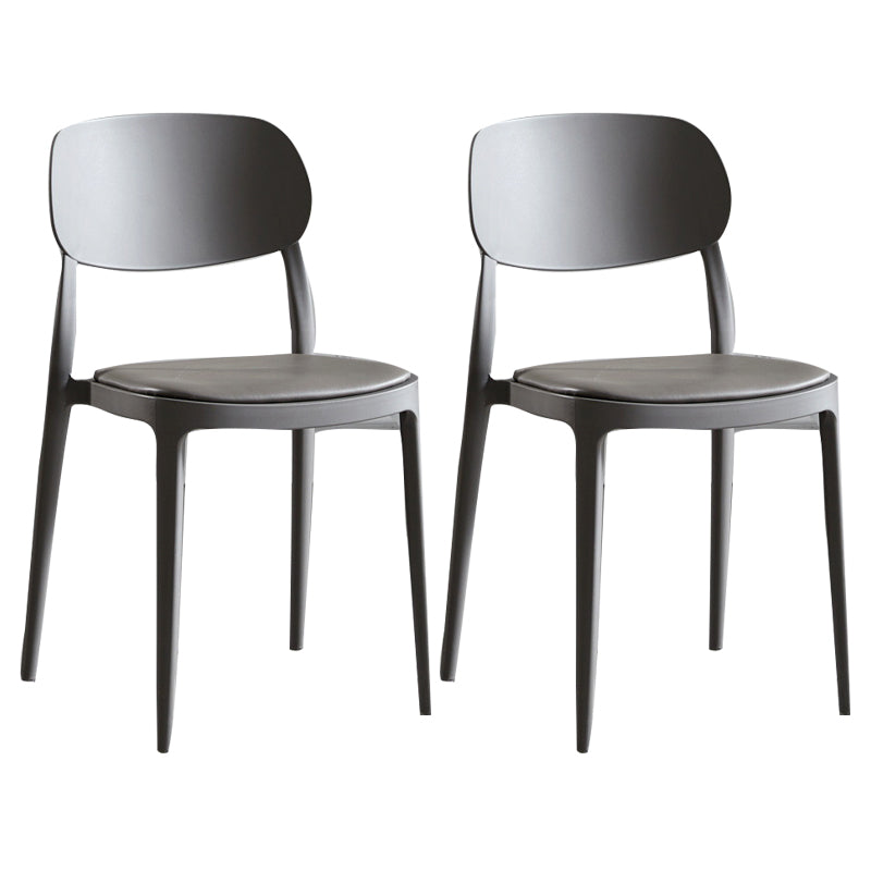 Plastic Scandinavian Armless Chair Indoor-Outdoor Open Back Chair