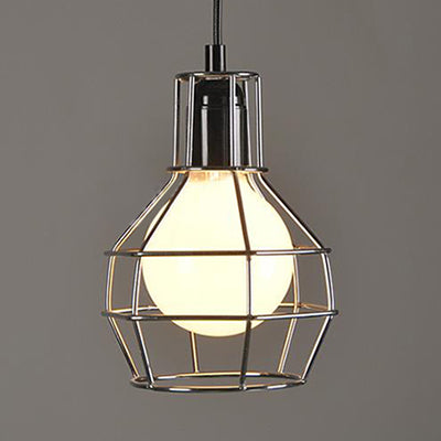 Globe Coffee Shop Hanging Lamp Loft Retro Metallic 1 Head Gold/Silver Finish Pendant Light armatuur met draadframe