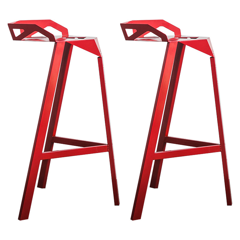 Modern Armless Backrest Counter Stool Iron Cafe Bar Stool with Seat
