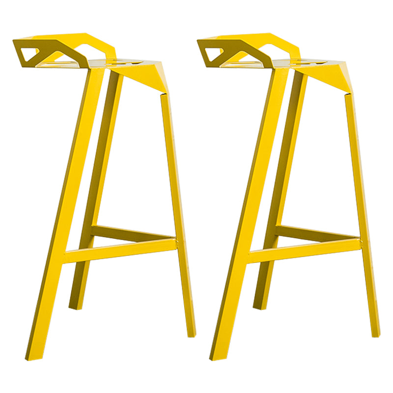 Modern Armless Backrest Counter Stool Iron Cafe Bar Stool with Seat