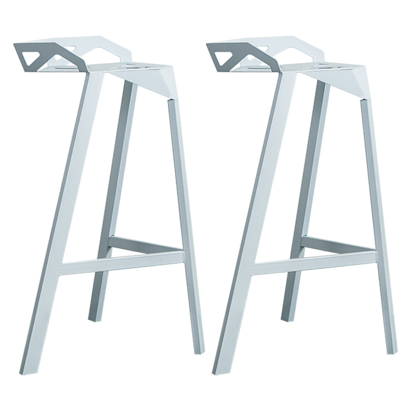 Modern Armless Backrest Counter Stool Iron Cafe Bar Stool with Seat